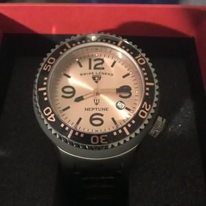 Men’s gunmetal with rose gold accent watch